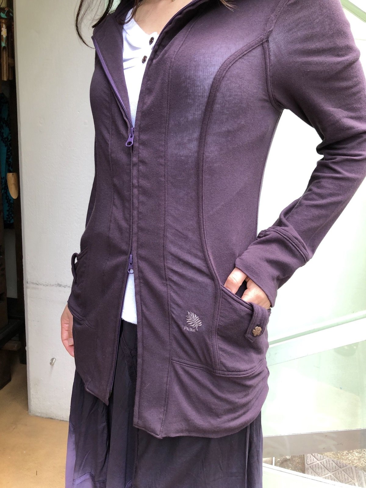 64405 Zip前開ロングカーデ | Pikake