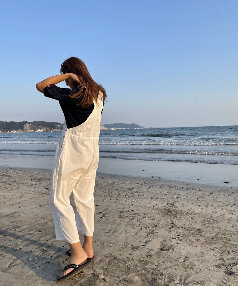 105401綿ムラ糸後染オーバーオール | Pikake