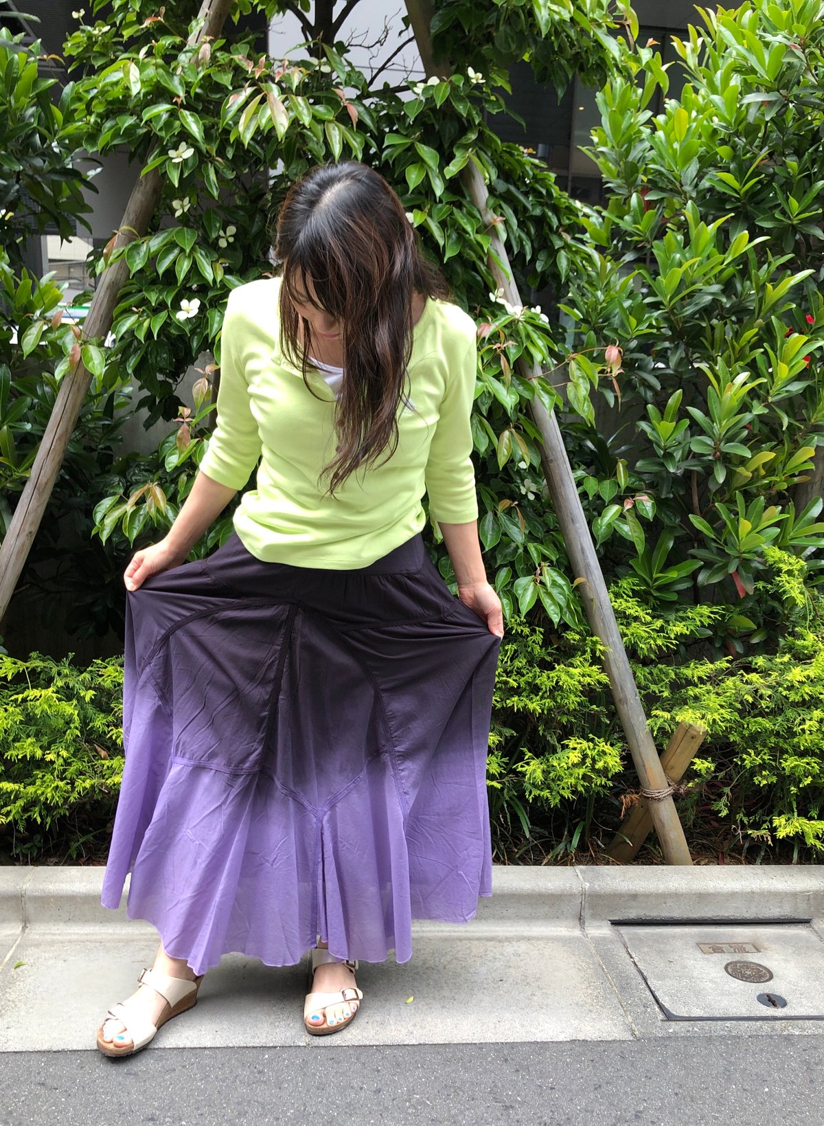 24506 綿ローン段染めスカート | Pikake