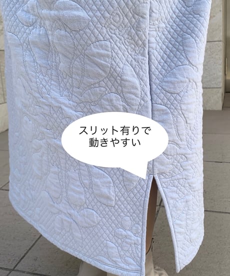 14305 ダイヤキルト柄キルティングフーディドワンピース