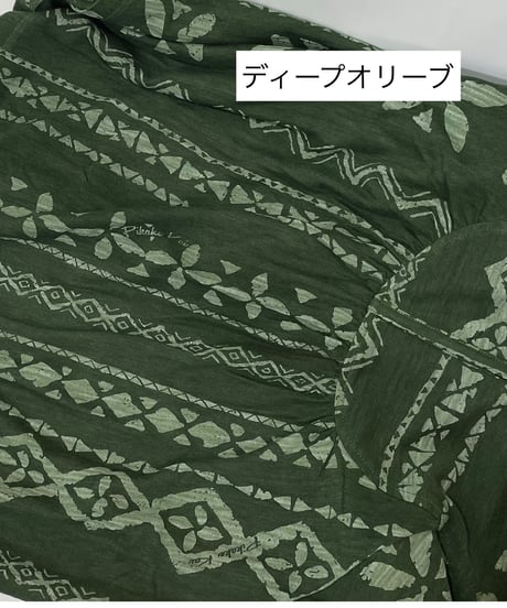 24501 タヒチタパボーダー柄逆スラブ天竺切替スカート