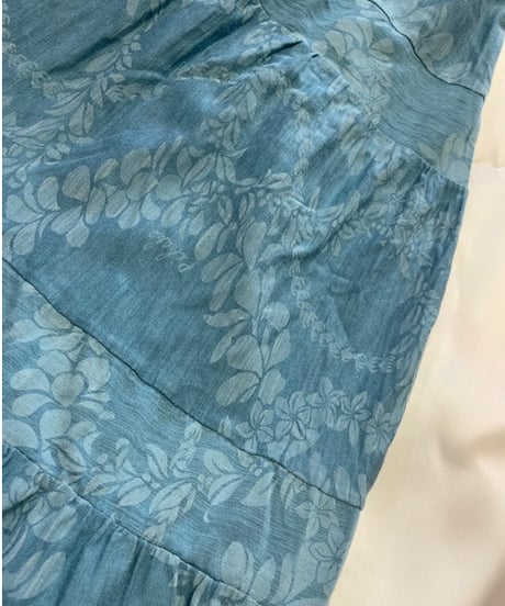 14505 レイ柄逆スラブ天竺切替ロングスカート