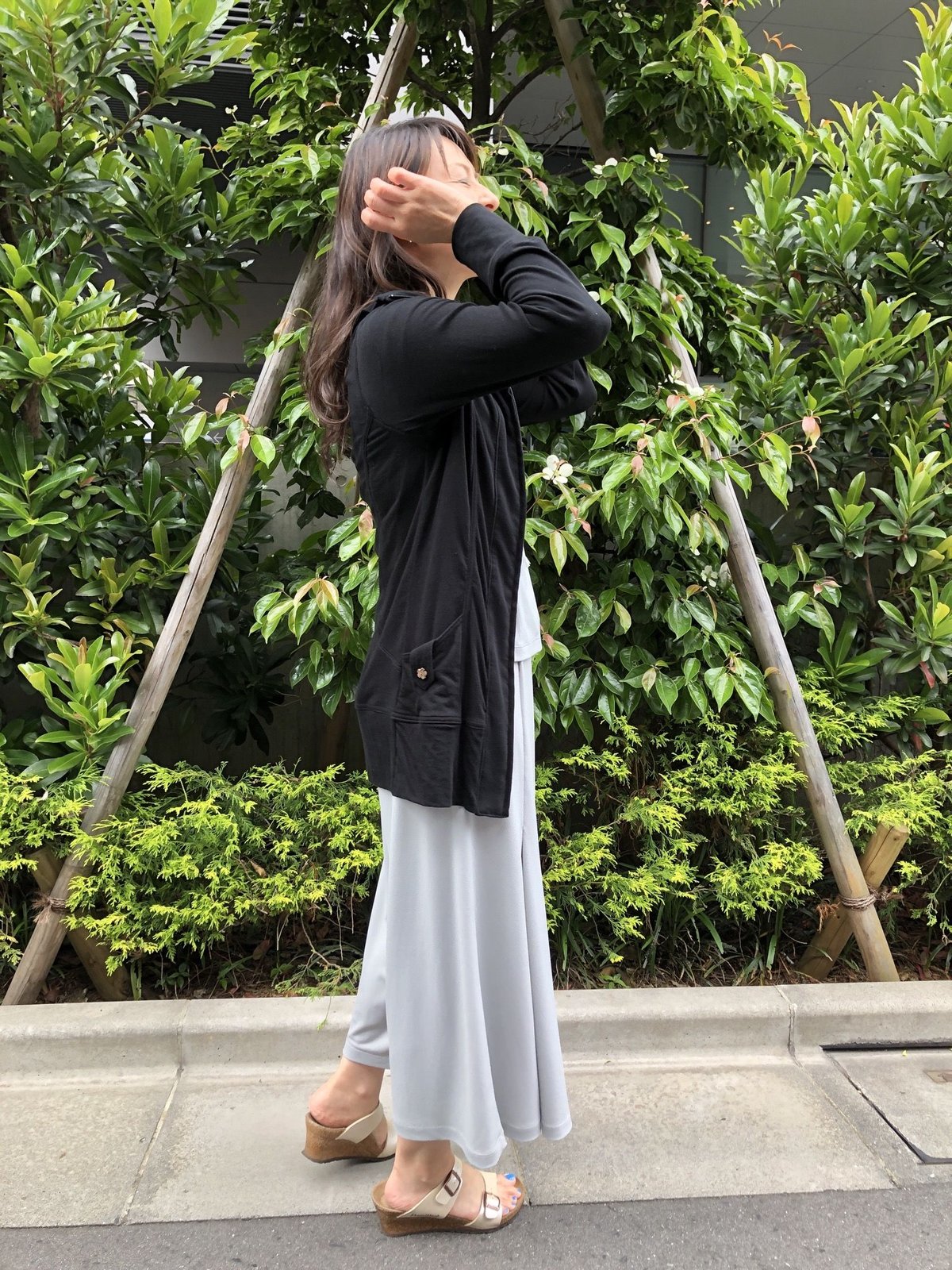 64405 Zip前開ロングカーデ | Pikake