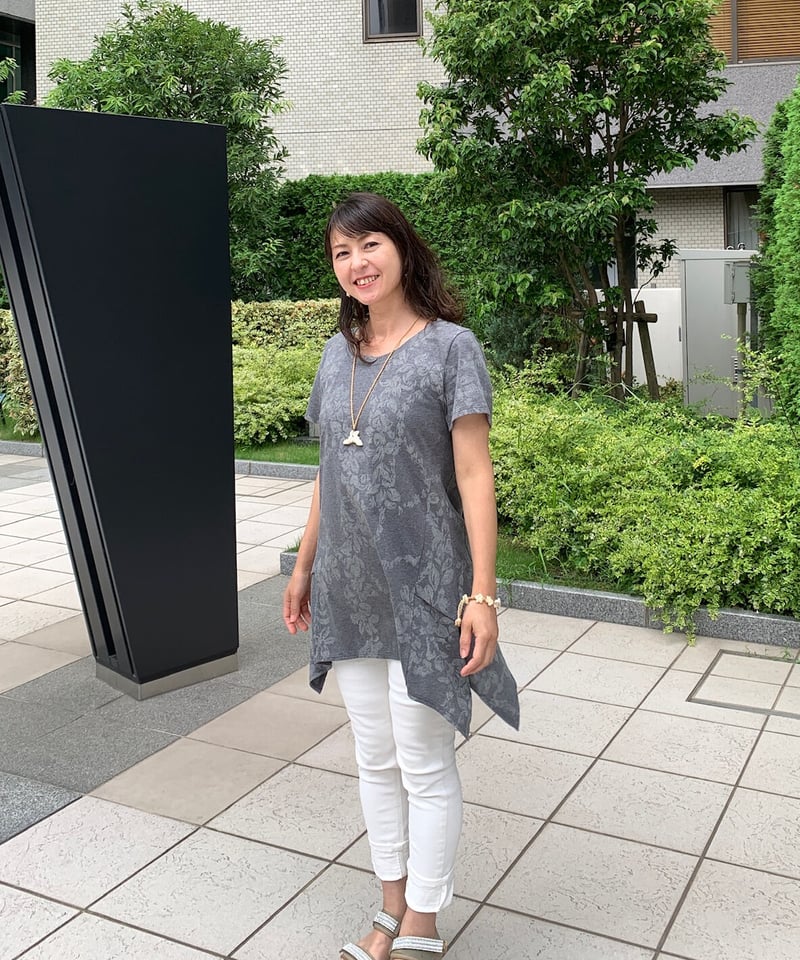 34003 ガーデニアピカケレイ柄チュニック | Pikake