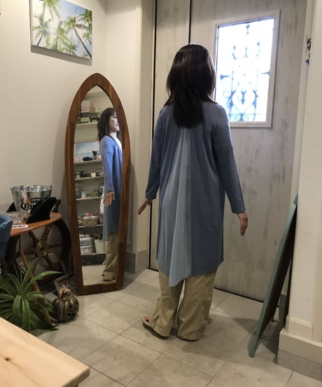 54400 シフォン切替ロングカーデ