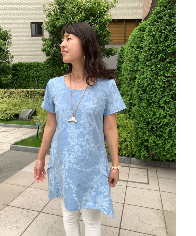 りか様　Pikake ガーデニアピカケレイ柄Vネックワンピース りか様 Pikake ガーデニアピカケレイ柄Vネックワンピース りか様