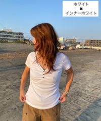 14017 綿モダールフライスレイヤー半袖ヘンリー