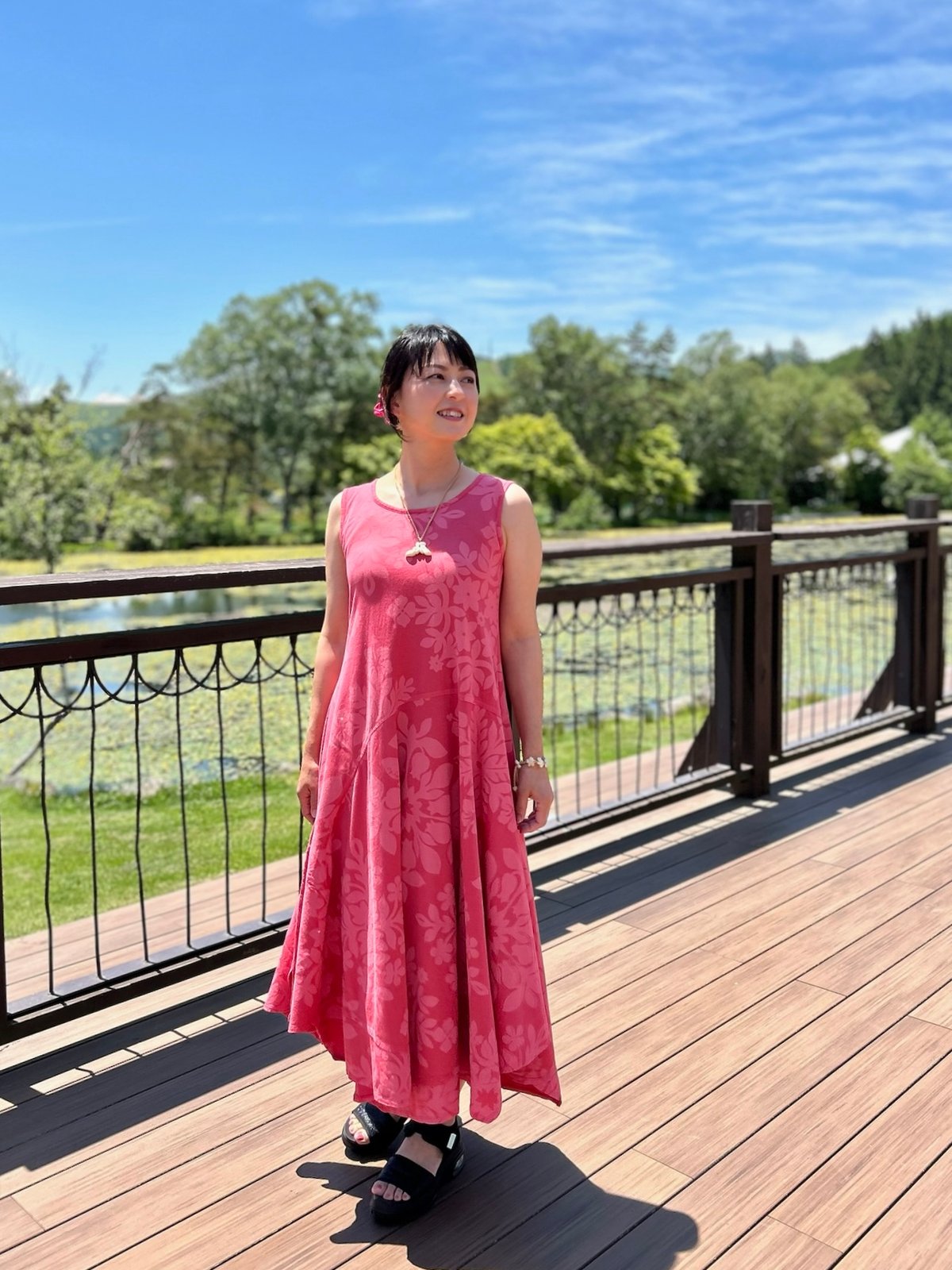 14312 ダイヤキルト柄Aラインワンピース | Pikake