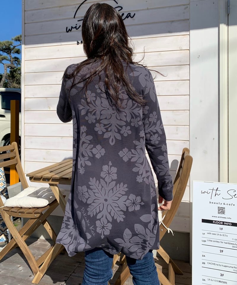 84025 ダイヤキルト柄防染Aラインチュニック | Pikake