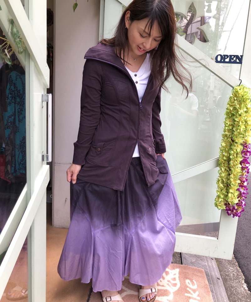 64405 Zip前開ロングカーデ | Pikake