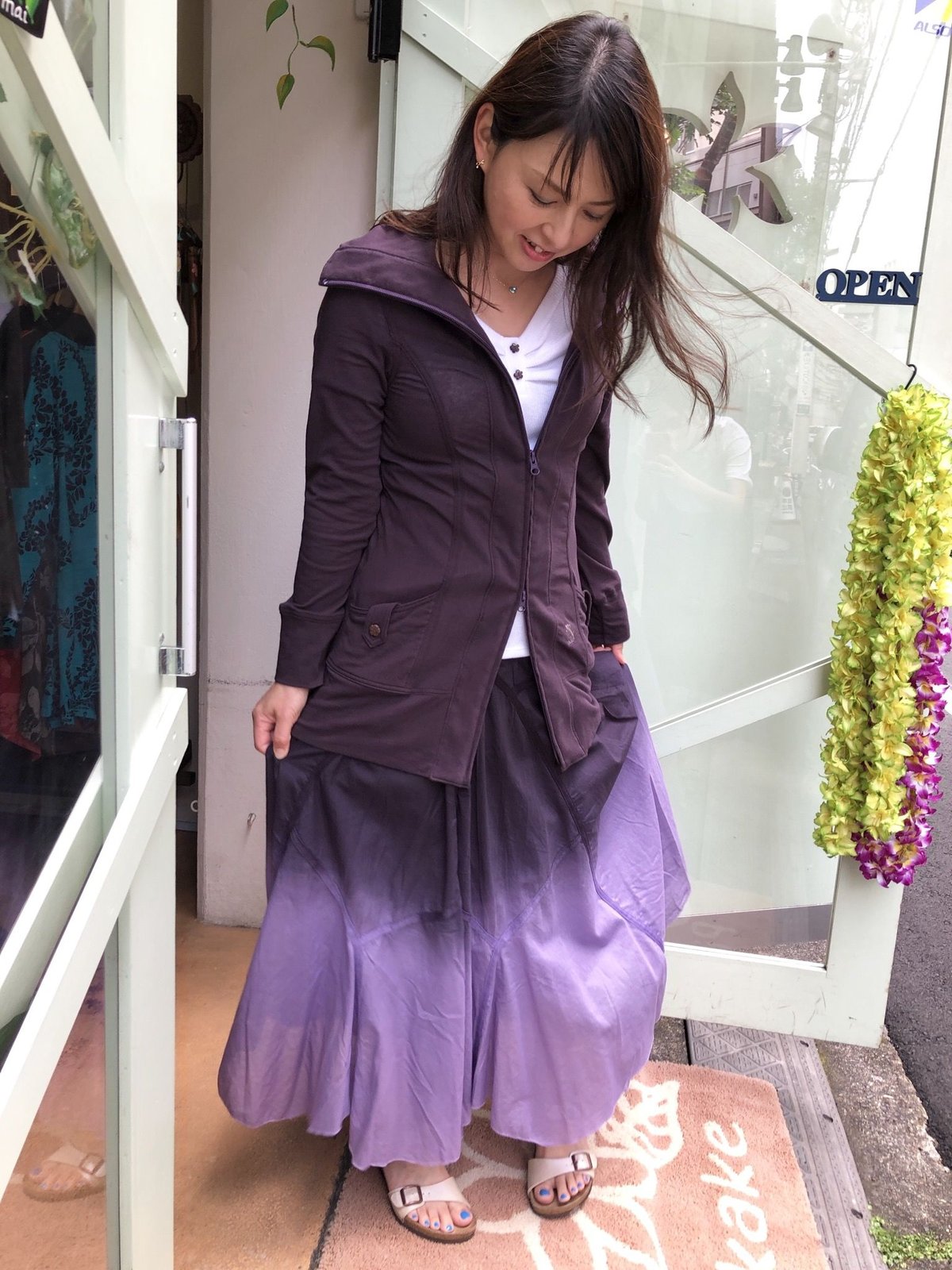 64405 Zip前開ロングカーデ | Pikake