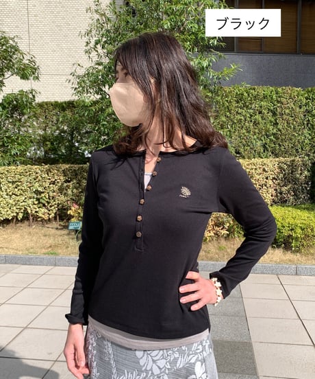 14016L  長袖ヘンリーレイヤートップス(L)