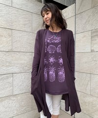 14402 ガーゼベア天竺長袖ロングカーデ