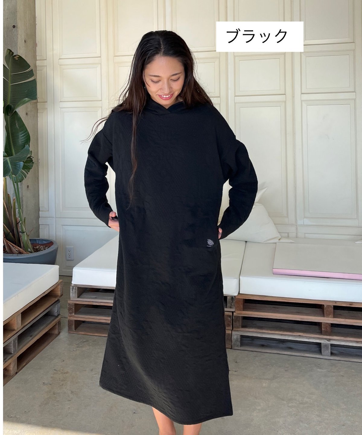 む*ー様 Bibiy JUMPER DRESS ワンピース　キルティング　値下げ 14305 ダイヤキルト柄キルティングフーディドワンピース | Pikake