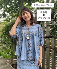 24000 タヒチタパボーダー柄逆スラブ天竺トップス