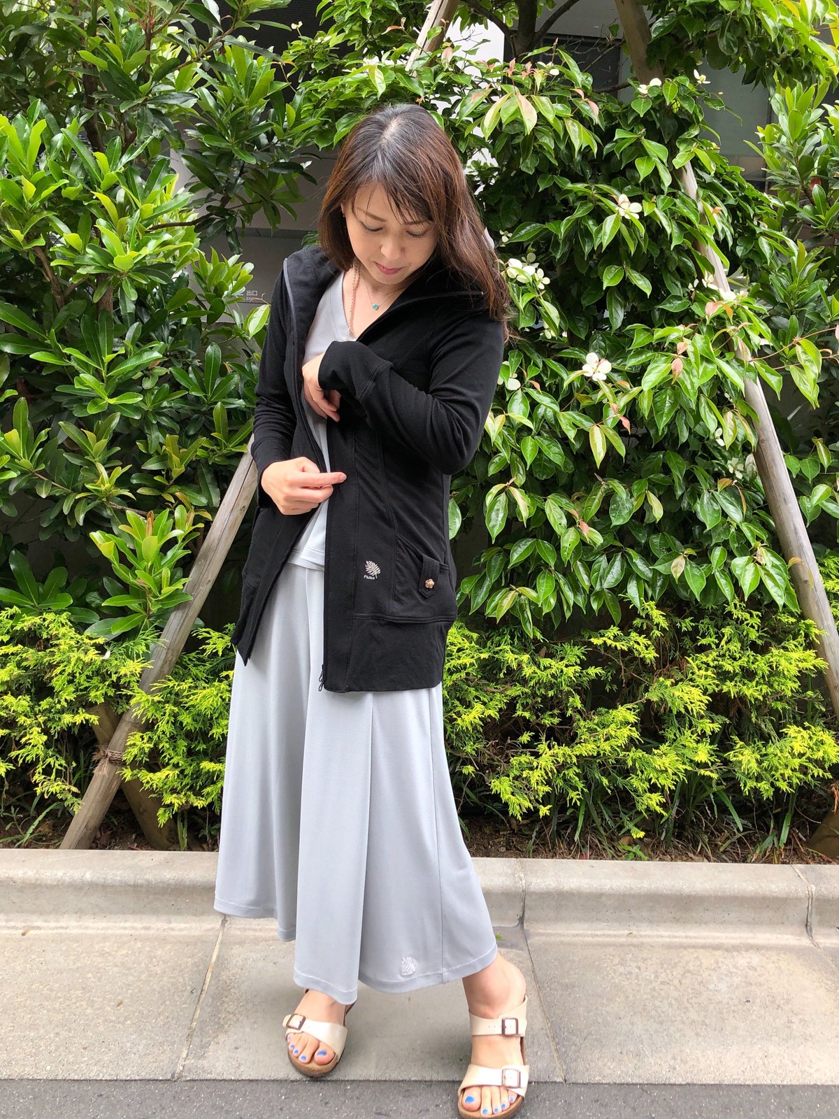 64405 Zip前開ロングカーデ | Pikake