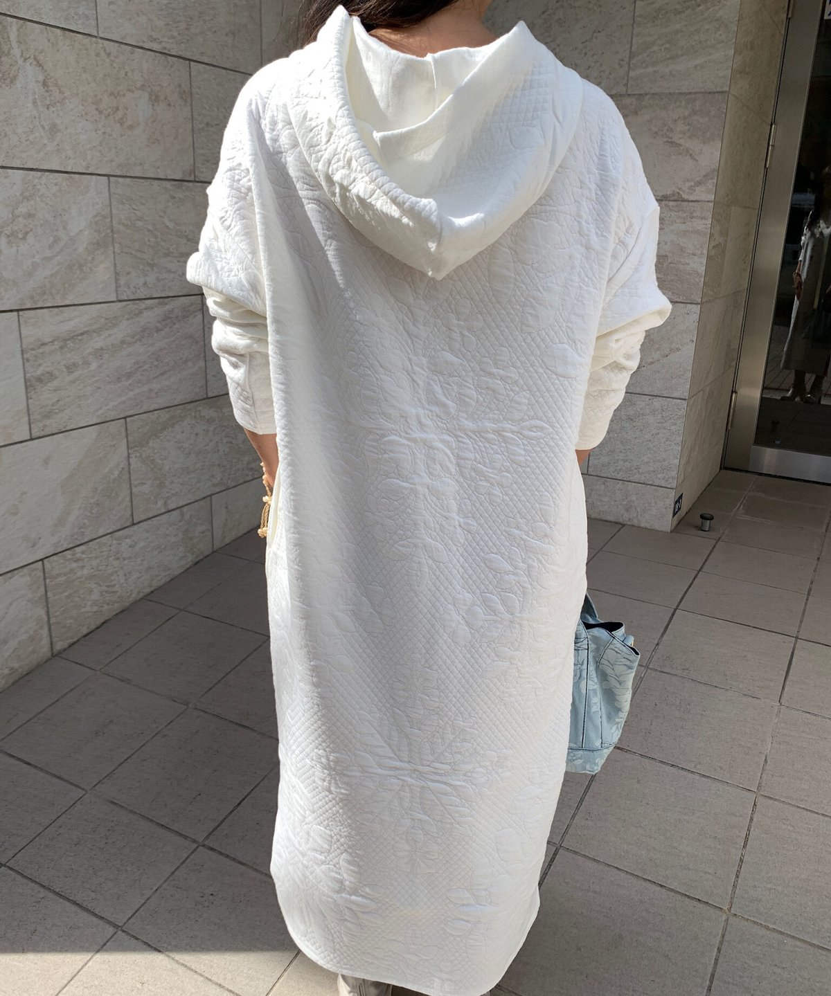 14305 ダイヤキルト柄キルティングフーディドワンピース | Pikake