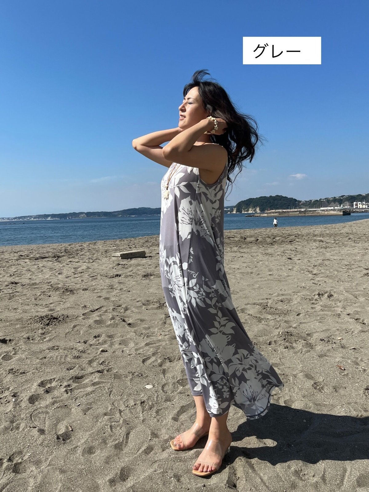 84313 マグノリア柄Aラインワンピース | Pikake