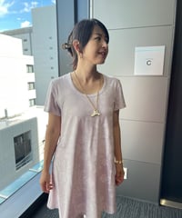 14030 ダイヤキルト柄ラウンドUネックロングT