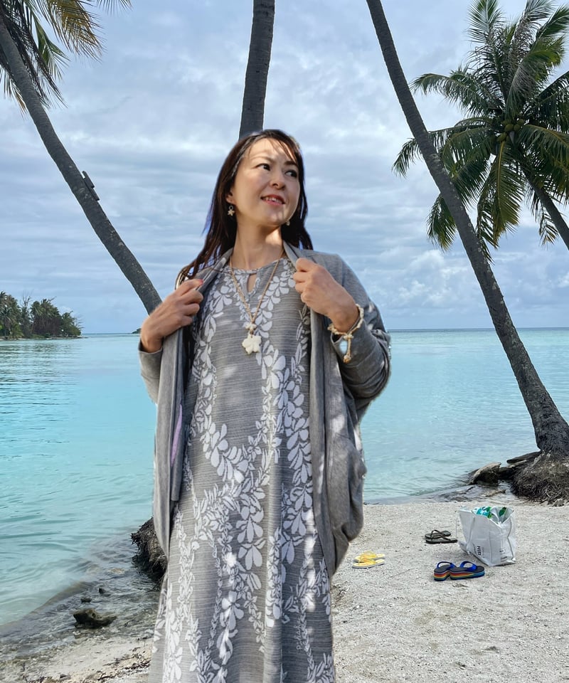 14306 レイ柄ジャガードロングワンピース | Pikake