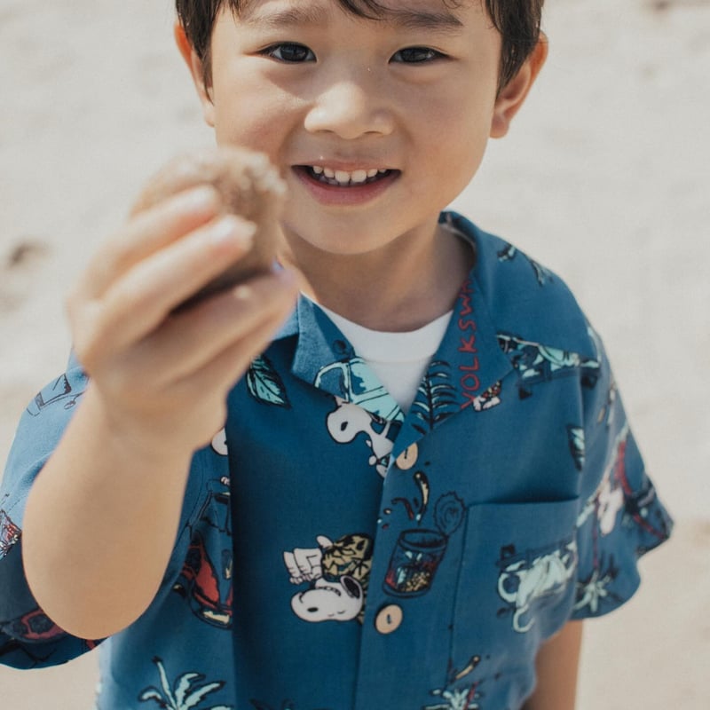 VW×PEANUTSコラボ キッズアロハシャツSVW6542-272 | SUN & WEAR