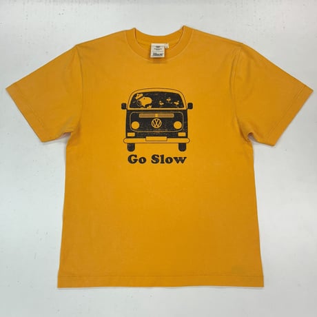 PEANUTSコラボ　GoSlow  LATE BUS  ビンテージ加工Ｔシャツ