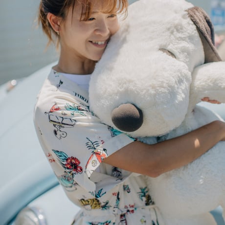 VW×PEANUTSコラボ　半袖ワンピースシャツ　キナリ 273