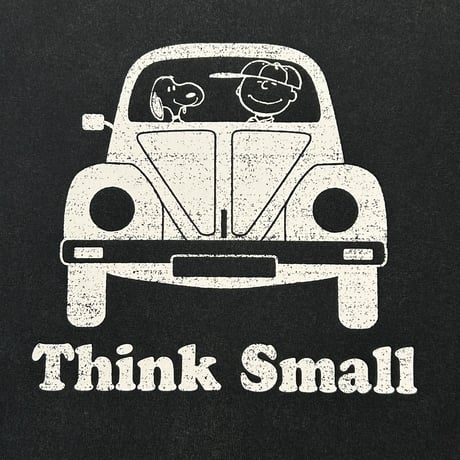 PEANUTSコラボ　Think　Small　BEETLE  ビンテージ加工 T