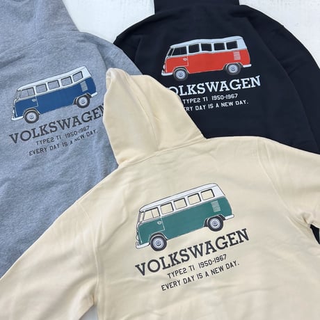 VW T1 BUS 裏毛フルジップパーカー DVW6305M