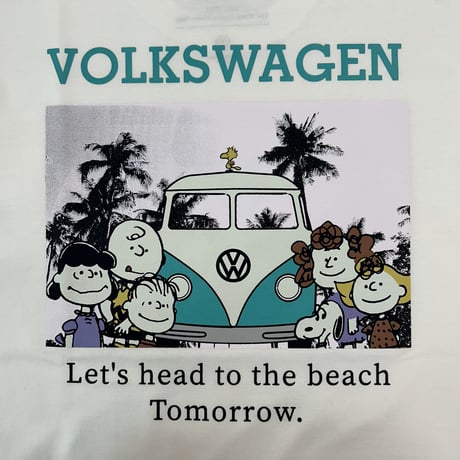 VW/PEANUTSコラボＴ　椰子の木柄T1BUS&PEANUTSの仲間たち　161