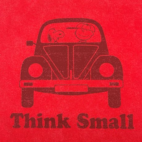 PEANUTSコラボ　Think　Small　BEETLE  ビンテージ加工 T