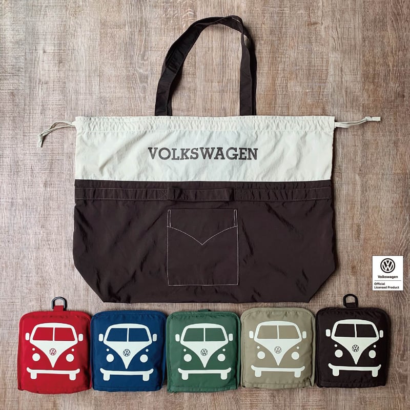 VW T1 BUS ポケッタブルツートントートバッグ(ラージサイズ)KVW3953M