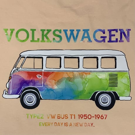 VW　レインボーTシャツ　TYPE2　T1BUS  BVW8357M