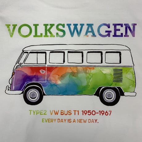 VW　レインボーTシャツ　TYPE2　T1BUS  BVW8357M