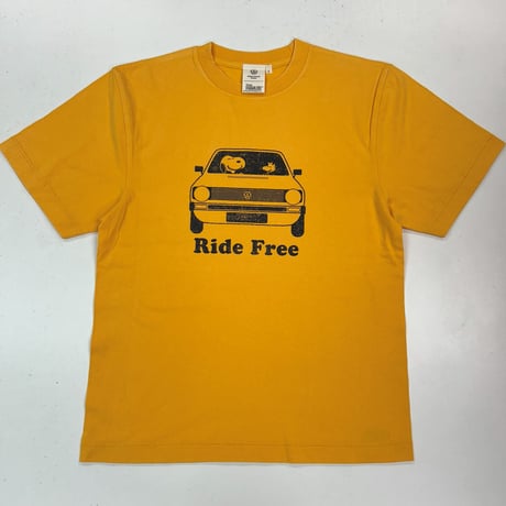 PEANUTSコラボ　RideFree　GOLF  ビンテージ加工Ｔシャツ
