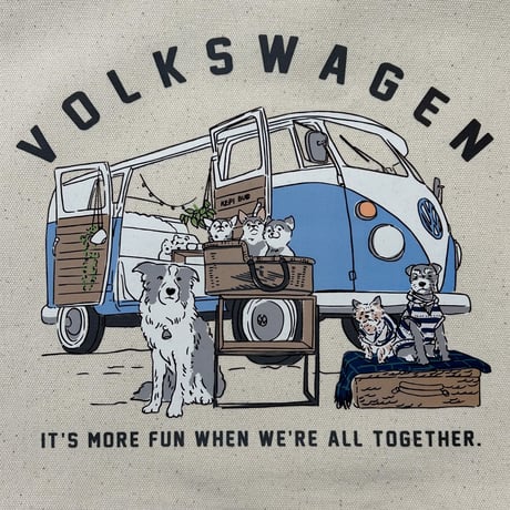 VWキャンバス地トートバック　BUS&DOG