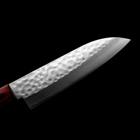 小三徳包丁｜No.36｜VG10ステンレス  積層槌目  口金無  レッド