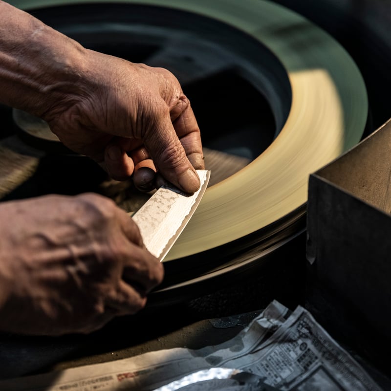 三徳和包丁｜No.18｜VG1ステンレス 鍛流 エンジュ | 越前打刃物