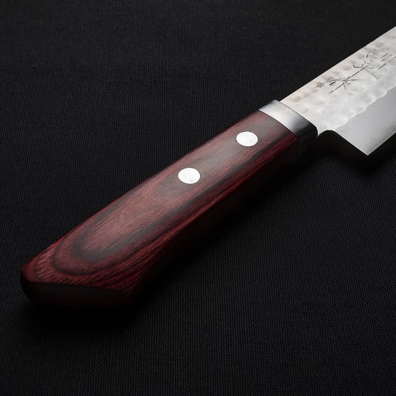 小三徳包丁｜No.8｜VG10ステンレス 積層 口金有 レッド | 越前打刃物