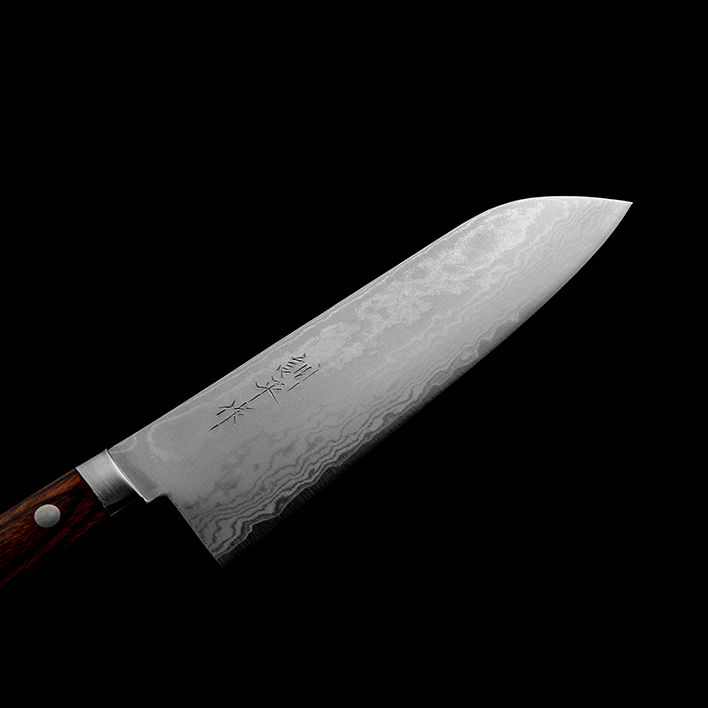 三徳包丁｜No.30｜VG1ステンレス 鍛流 口金有 マホガニー | 越前