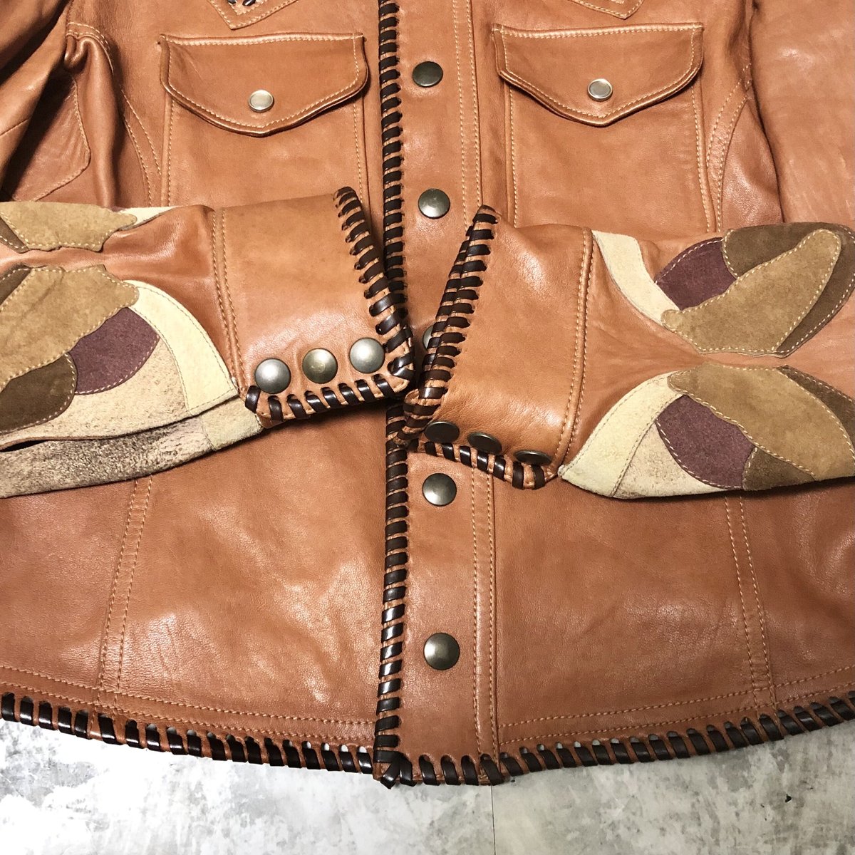 2004ss GUCCI by Tom Ford craft leather jacket |