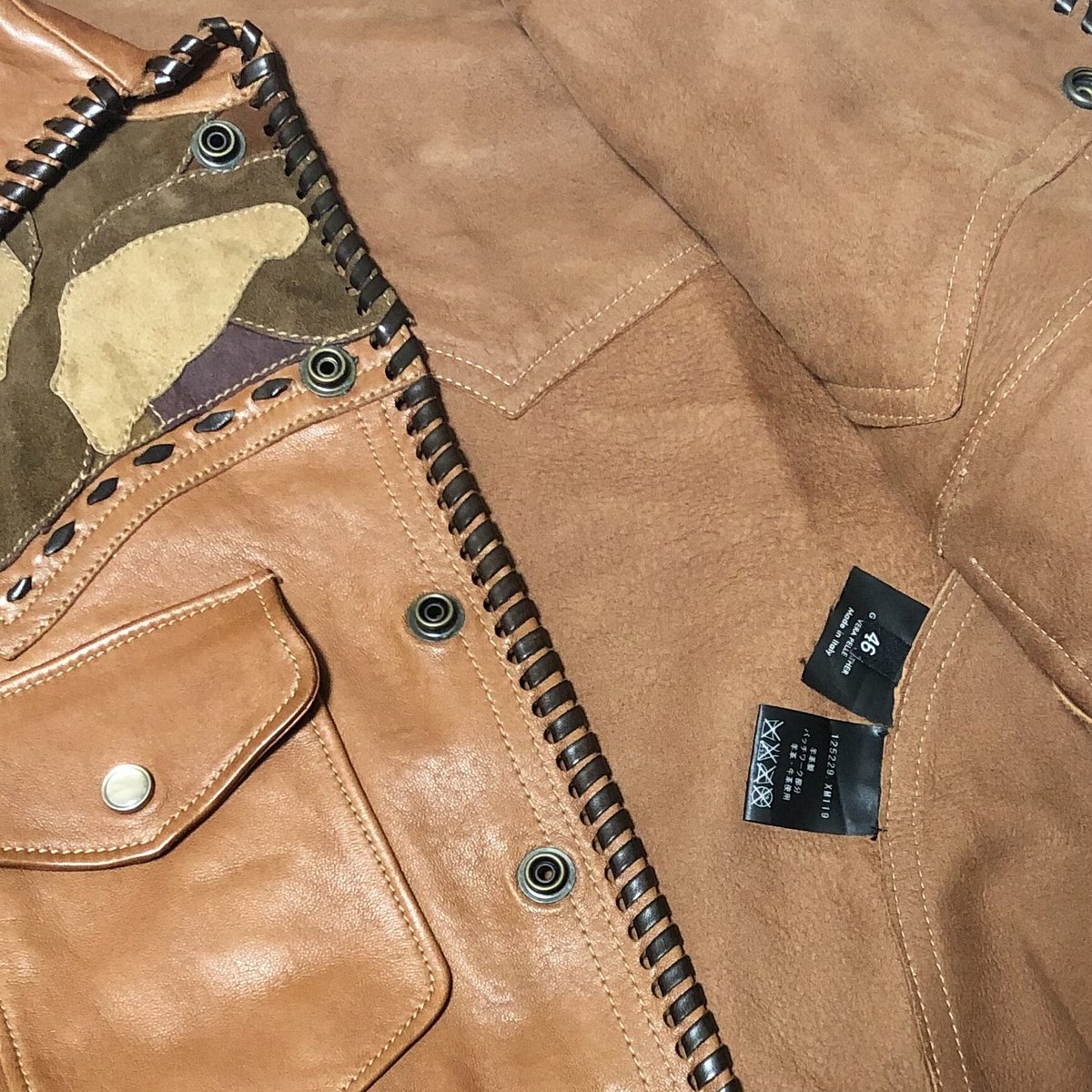 2004ss GUCCI by Tom Ford craft leather jacket |