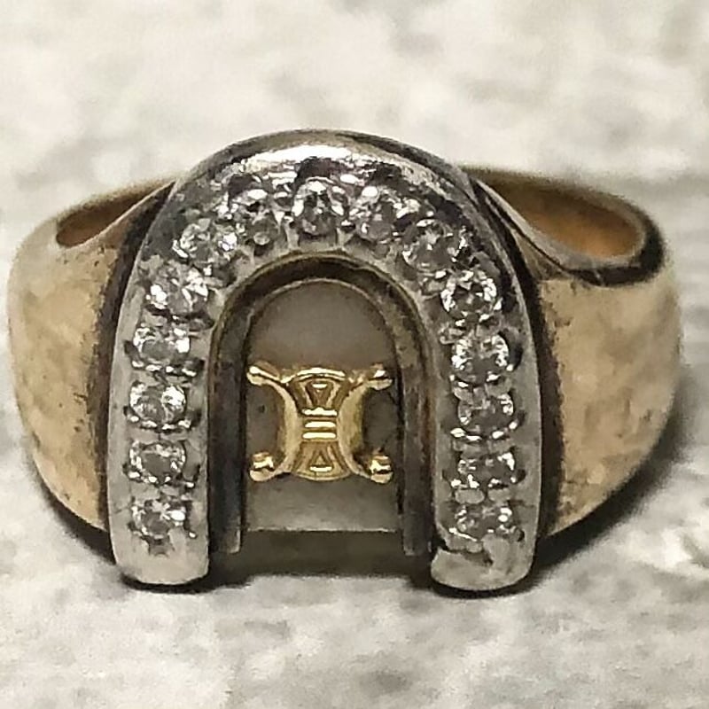 ヴィンテージ　セリーヌ　Ｋ18 ＰＴ　ダイヤ　リング Celine シルバーリング VINTAGE CELINE/セリーヌ】 K18/PT・Diamond