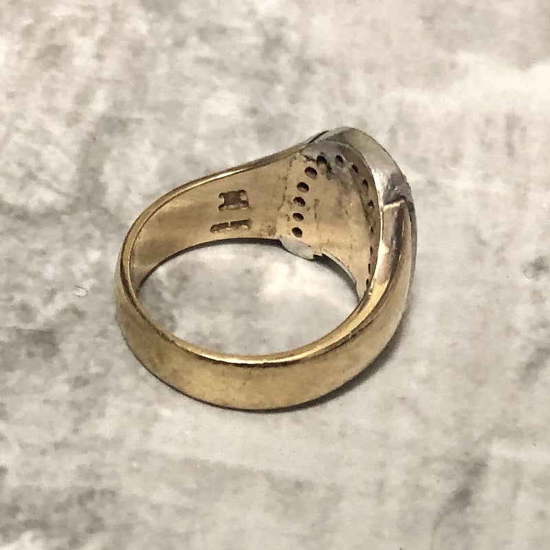 vintage CELINE k18×pt ring set with diamond | N
