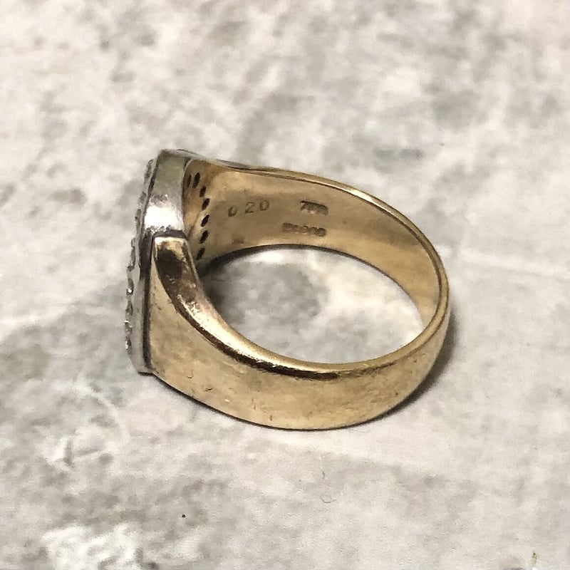 ヴィンテージ　セリーヌ　Ｋ18 ＰＴ　ダイヤ　リング CELINE CELINE セリーヌ K18 ダイヤリング イエローゴールド 金