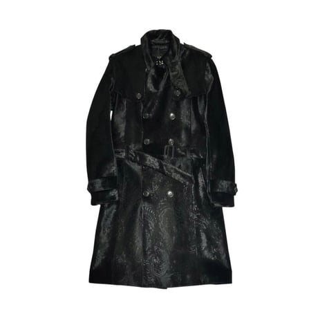 GUCCI paisley shearing unborncalf trench coat