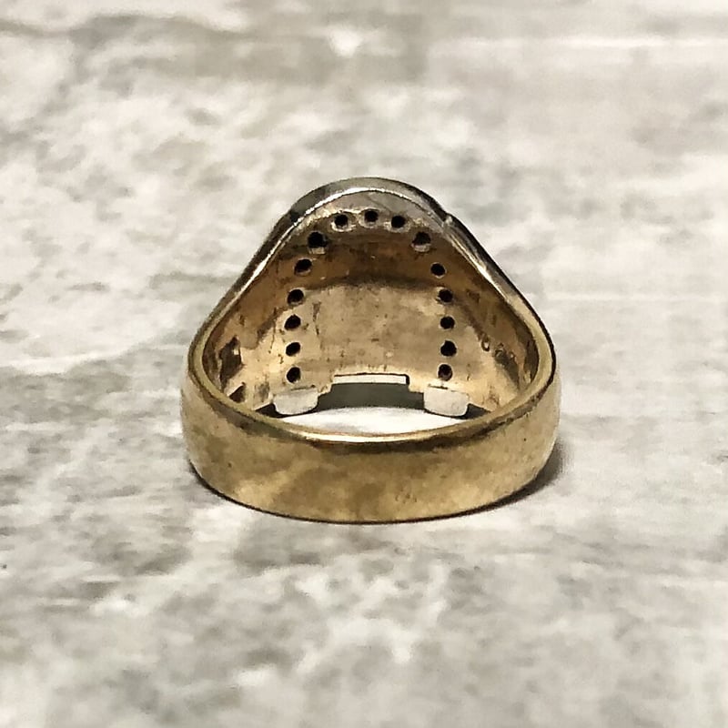 vintage CELINE k18×pt ring set with diamond | N