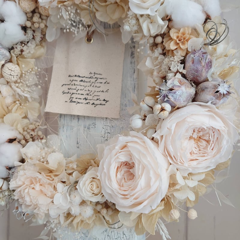 アンティークホワイトのシャビーシックリース | flower