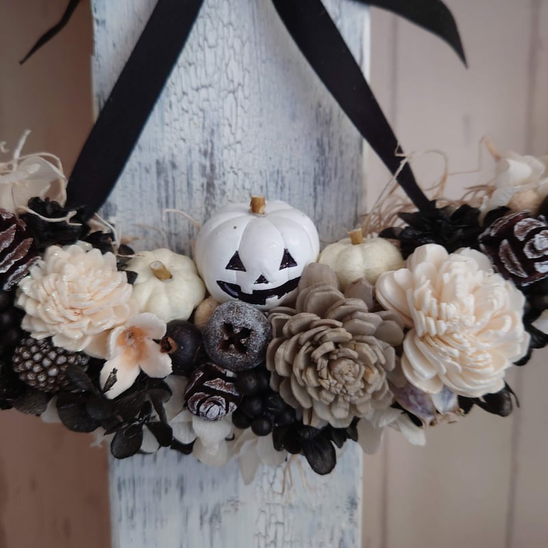【おまとめ】ブーメランリース☘コットン ブーメランリース/ハロウィン モノトーン | flower miscellaneous goo