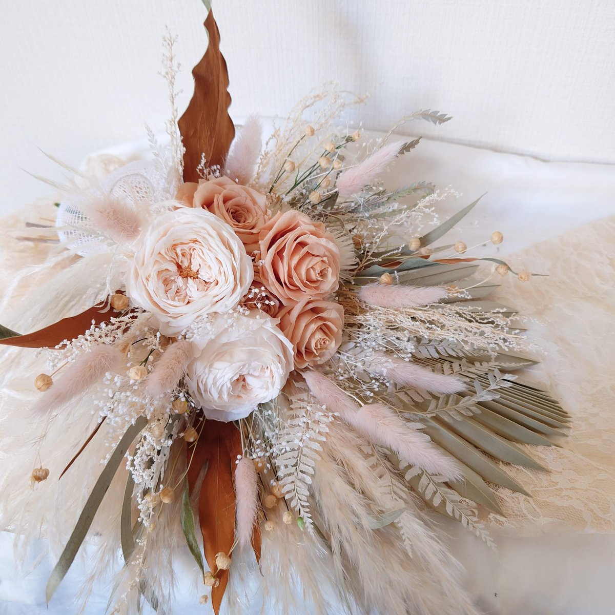 結婚式 ブーケ ブートニアセット / NORI FLOWER(ピンクダリア 結婚式 ブーケ ブートニアセット / NORI FLOWER(ピンクダリア